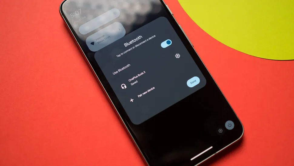 Ô Popup bật tắt kết nối Bluetooth