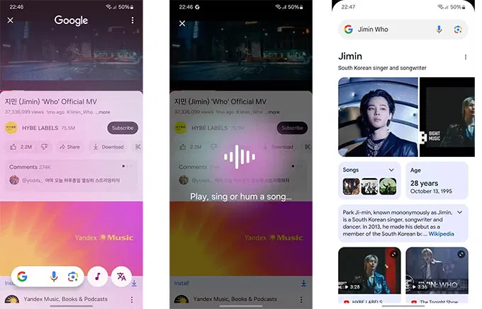 Tính Năng Nhận Diện Bài Hát Qua Circle to Search